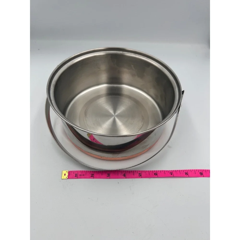 Stainless Steel Copper Bottom Stockpot with Swing Bail Handle 7.5 Inch Pot
